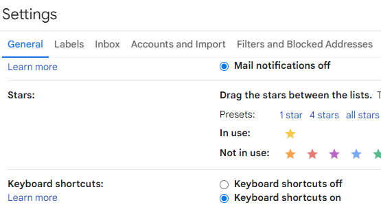 gmail keyboard shortcuts